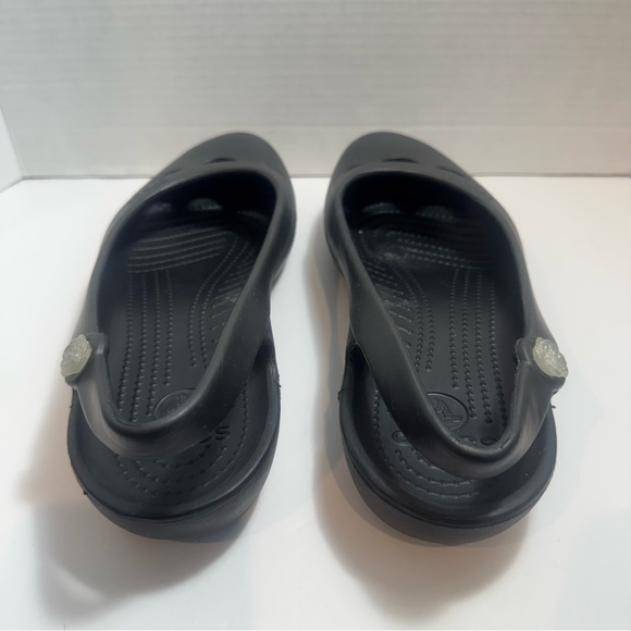 Crocs Women’s Jayna Slingback Ballet Flats With Flower Accent, Black, Size W-11 - Picture 2 of 10